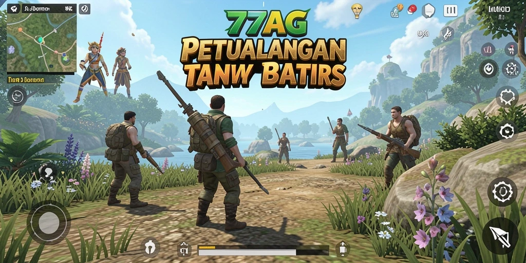 Tampilan gameplay yang memukau dari dunia terbuka 77AG.