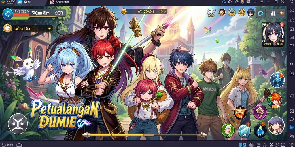 Screenshot gameplay 8QR dengan karakter Anime yang menarik.