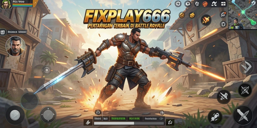 Tampilan gameplay FIXPLAY666 yang mendebarkan saat pertempuran Battle Royale.