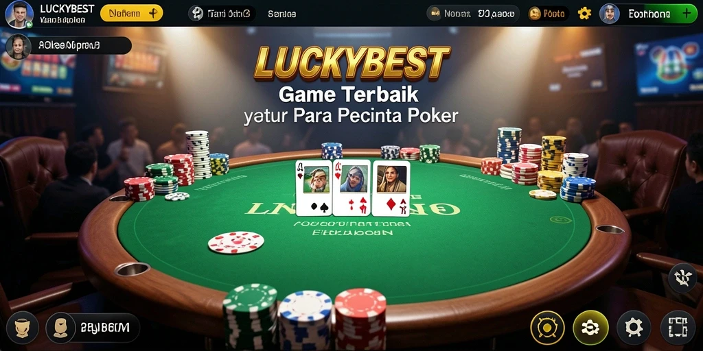 Screenshot gameplay LUCKYBEST menampilkan suasana permainan Poker yang seru.