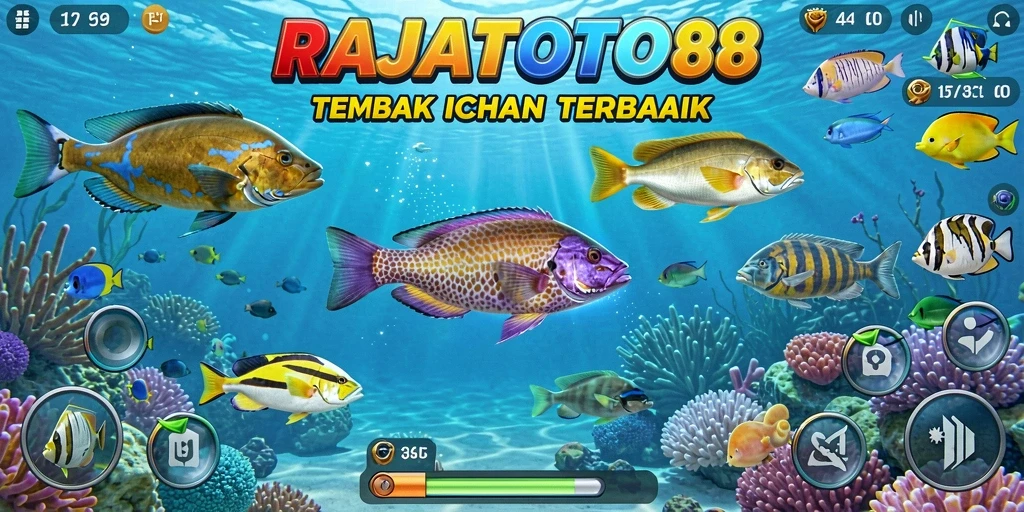 Gameplay menarik dari RAJATOTO88 dengan aksi menembak ikan.